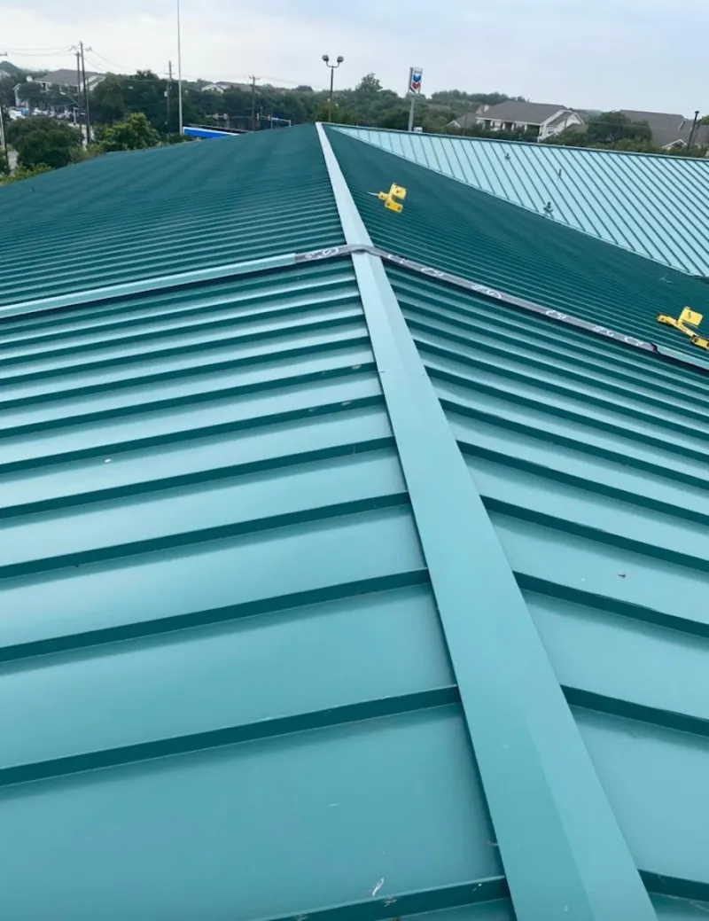 Green commercial metal roof ridge and valley for Metal Roof Repair in Surf City